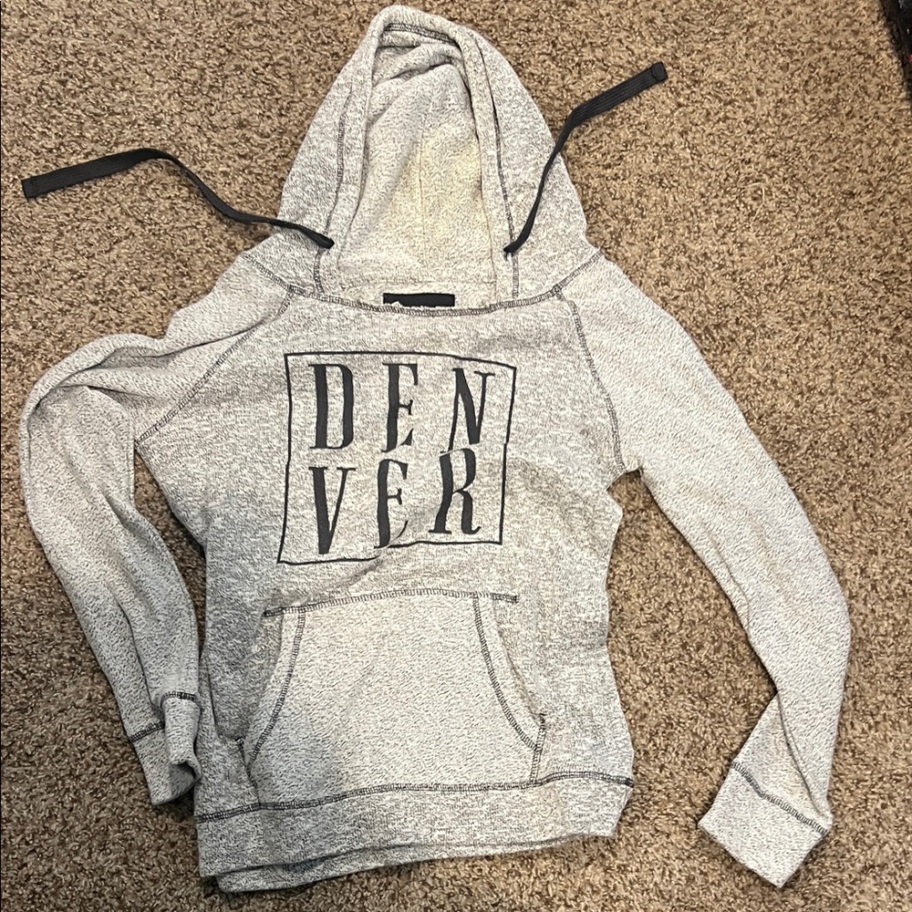 Gray Women's Hoodie with Denver Print